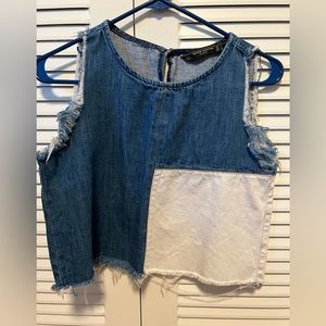 ZARA denim cropped top